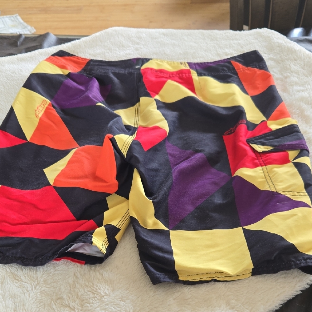 Vibrant Geometric Men's Swim Board Shorts